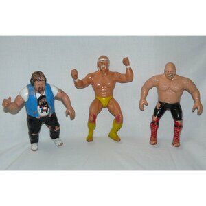 Lot 3 Titan Sports 1986 WWF WWE Wrestlers Animal Steele Hulk Hogan Lou Albano